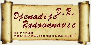 Đenadije Radovanović vizit kartica